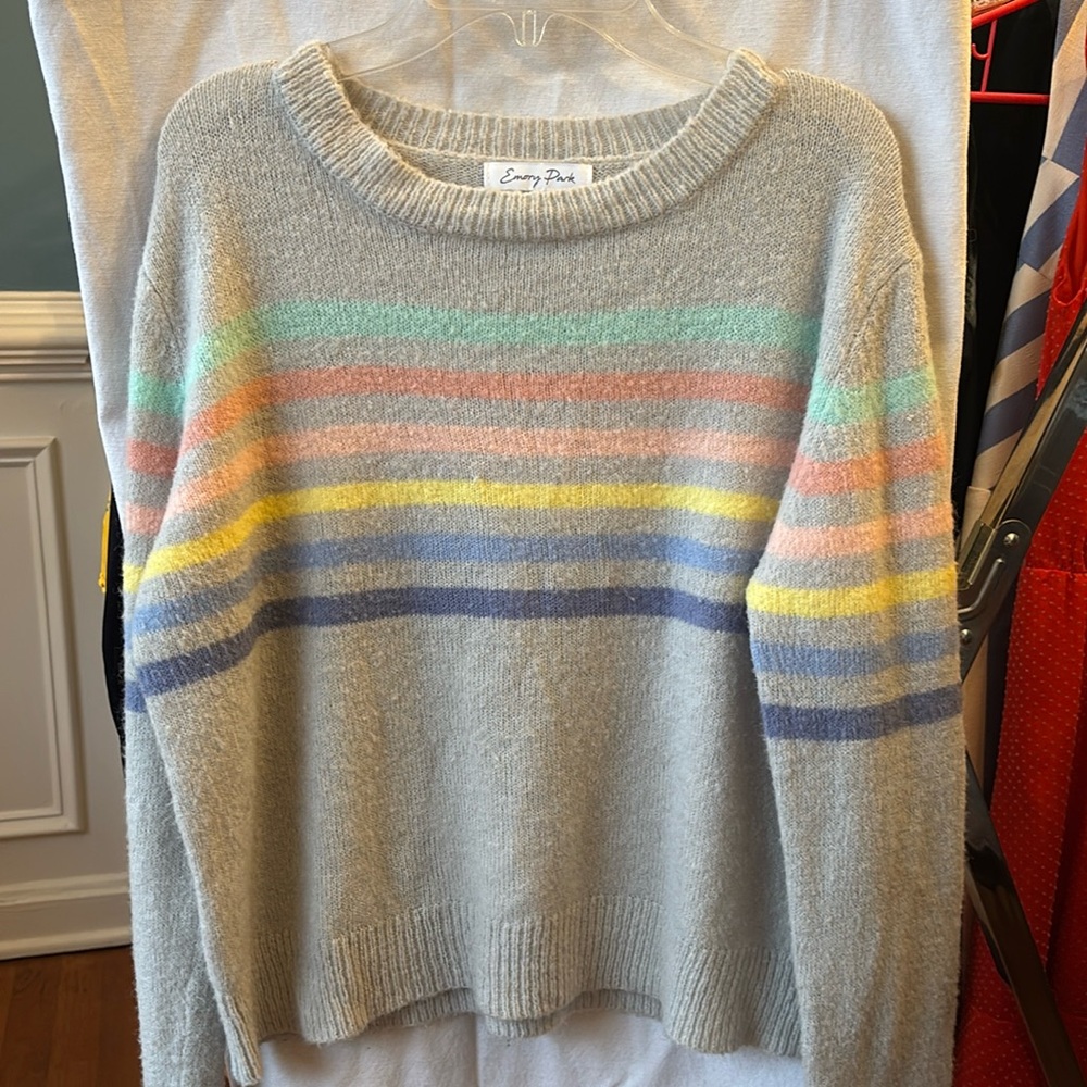 Gray striped sweater
